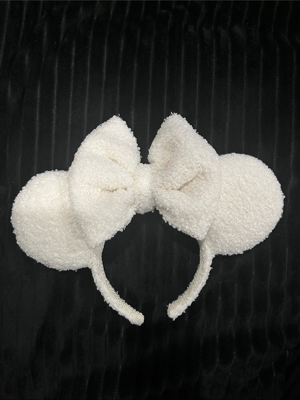 Disney Cream Plush Minnie Ear Headband